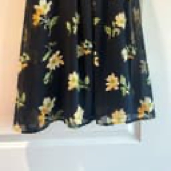 NWOT FOREVER 21 Floral Sleeveless Lined Black Dress w/Tie Neck, Flowy Skirt - Picture 11 of 11